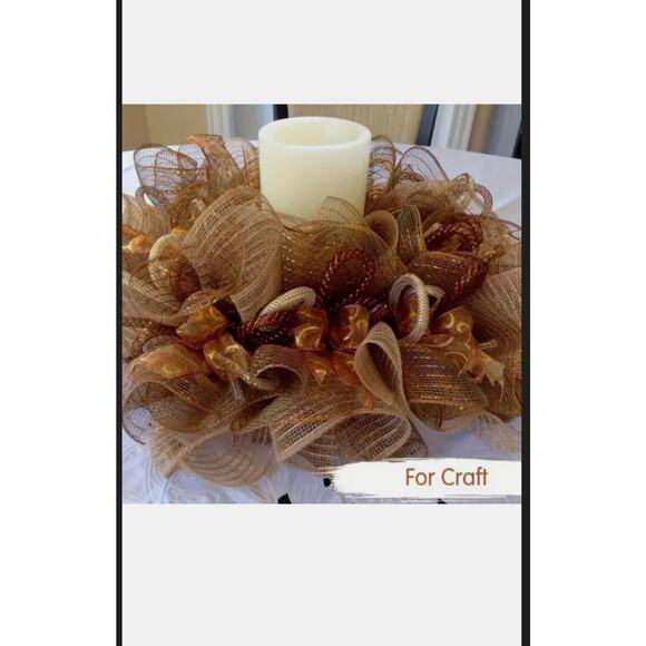 Decorative Mesh Crafting Wreath making Floral Ribbon Blue Pink Yellow 6 in wide - Picture 5 of 7